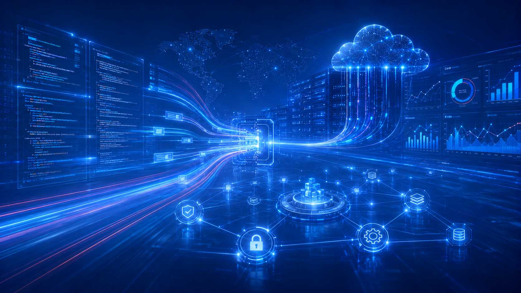 Behind the scenes — the data pipelines, cloud infrastructure and security layer that power the platform